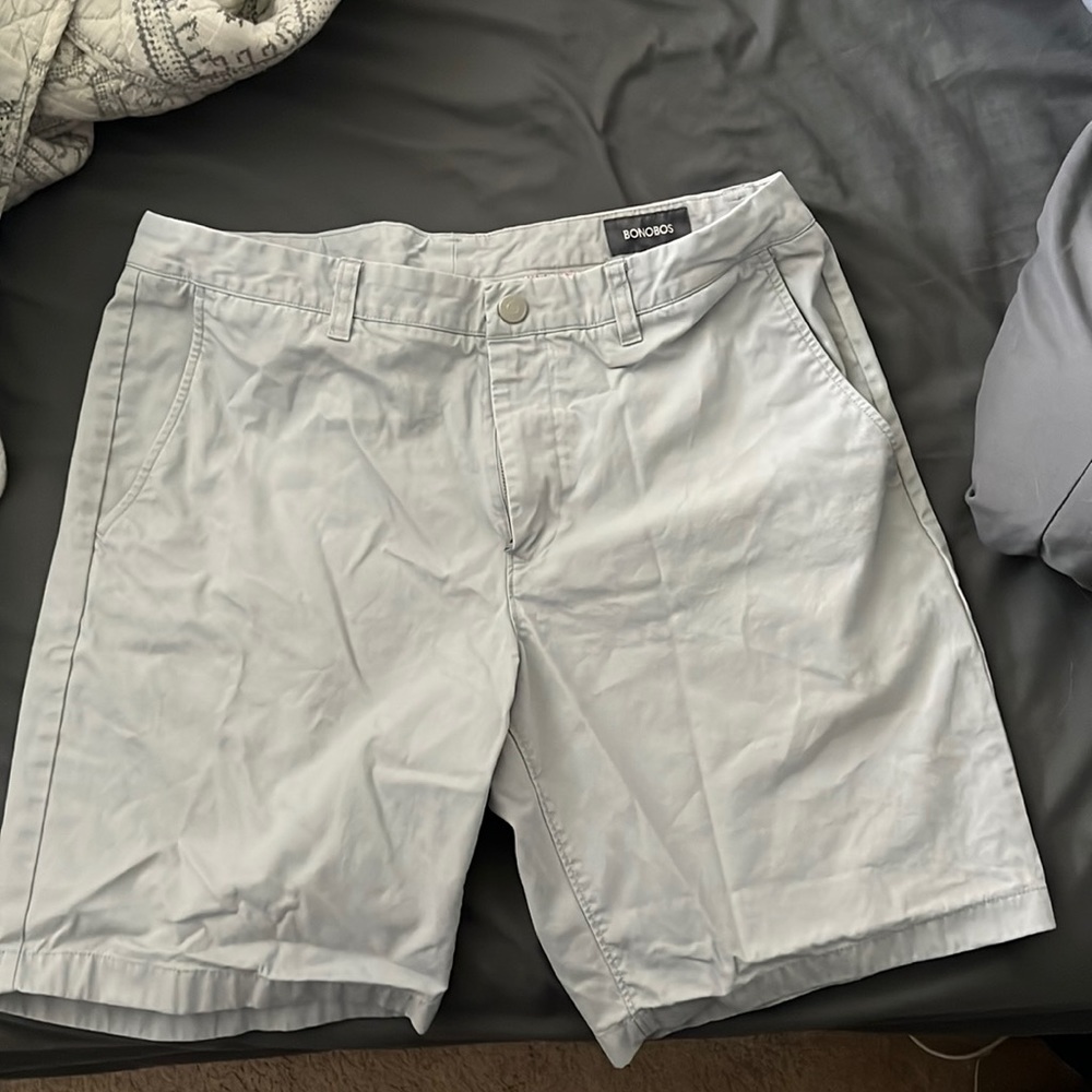 Bonobos Light Gray Slim Fit Chino Shorts